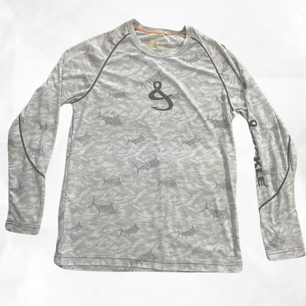 Hook & Tackle Sun Protection Fishing Shirt - Long Sleeve - Gray
